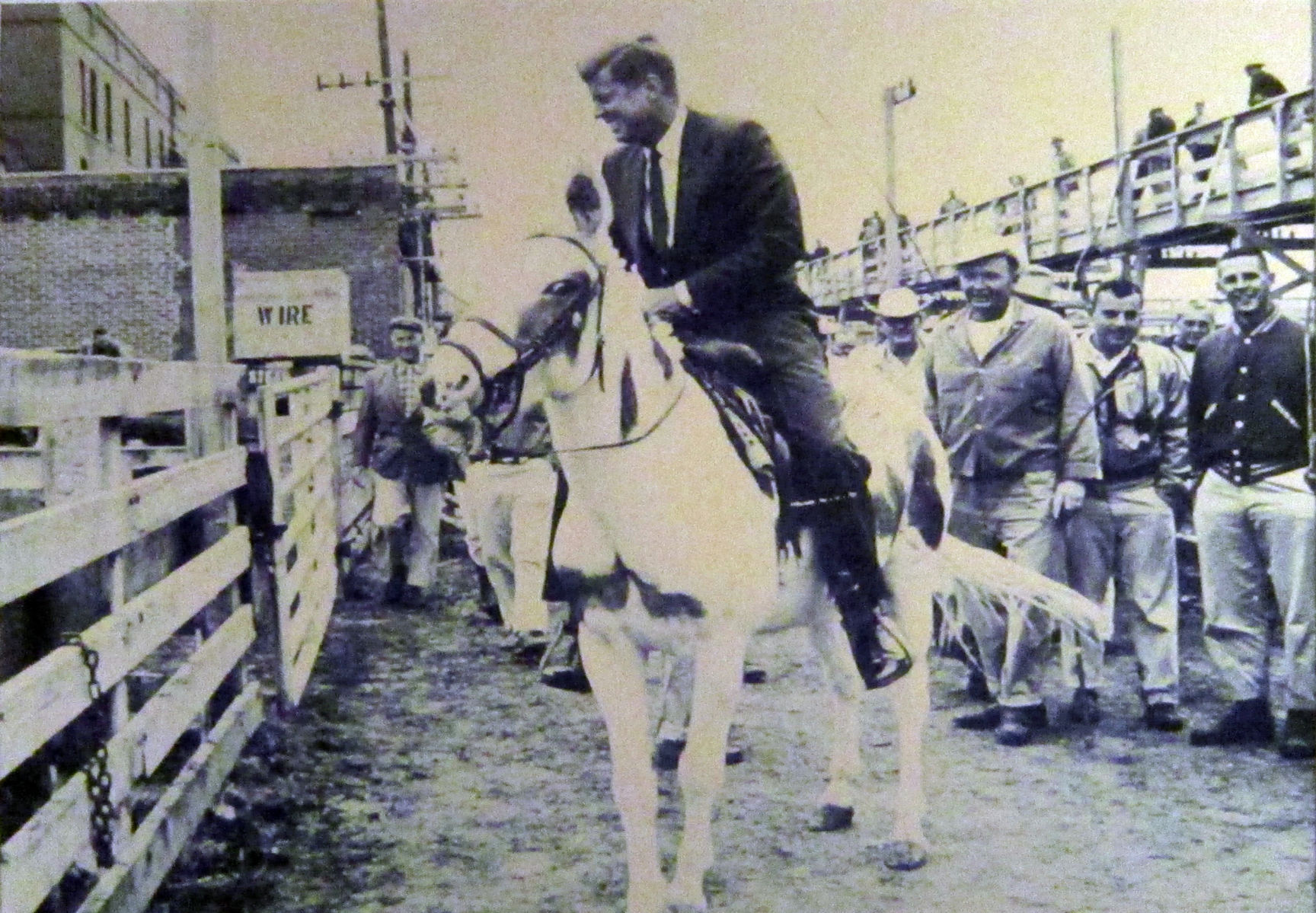 John F. Kennedy at the Sioux City stockyards